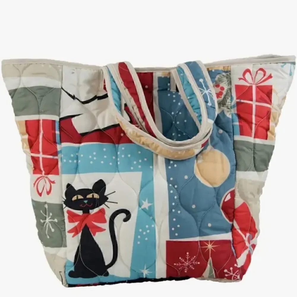 NEW! Merry Retro Christmas Printed Quilt Set Holidays Winter Wreath Joy